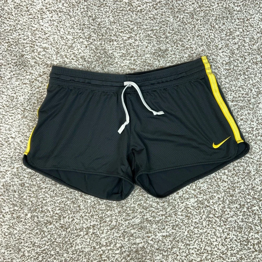 Nike Shorts Womens Medium Black Yellow Athletic Dri-FIT Livestrong Running Gym